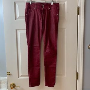 Hudson skinny low rise red size 26 pants, they are not denim but look like it.